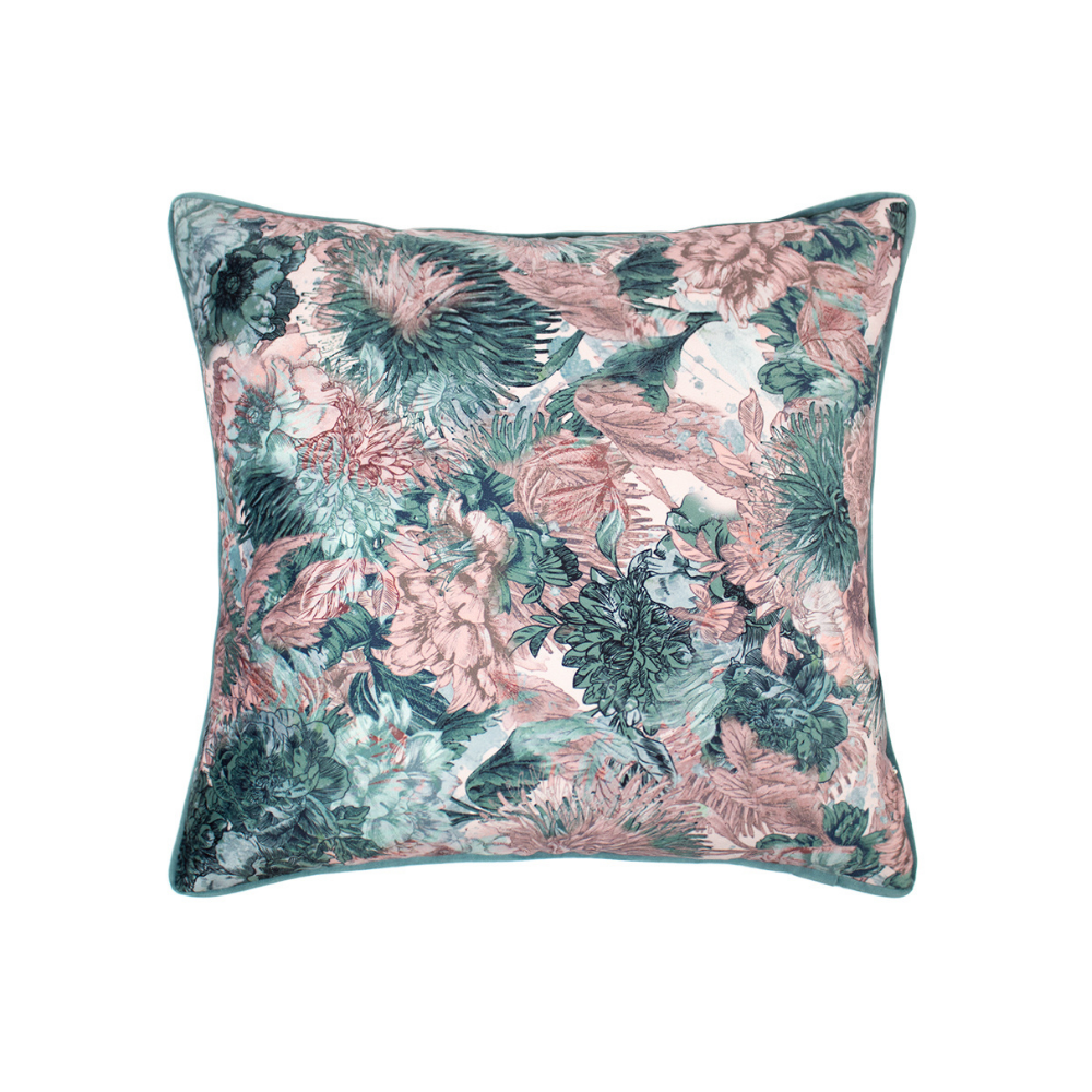Miravel 45x45cm Cushion, Rose/Teal