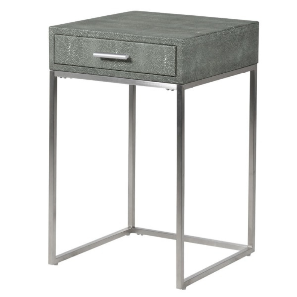 Faux Shagreen Leather Side Table - The Gift & Art Gallery