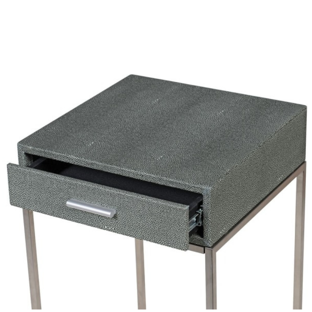 Faux Shagreen Leather Side Table - The Gift & Art Gallery