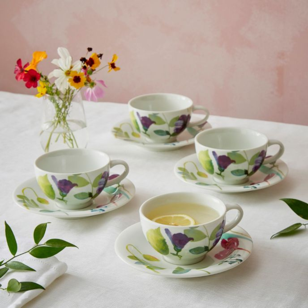Water Garden Set of 4 Cups & Saucers - The Gift & Art Gallery
