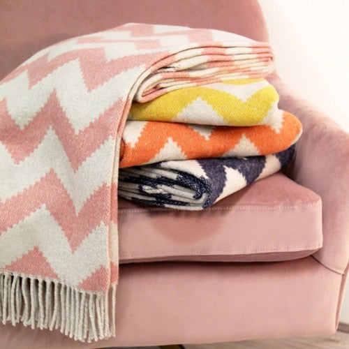 Ziggy Throw 127x178cm, Orange/ Grey - The Gift & Art Gallery