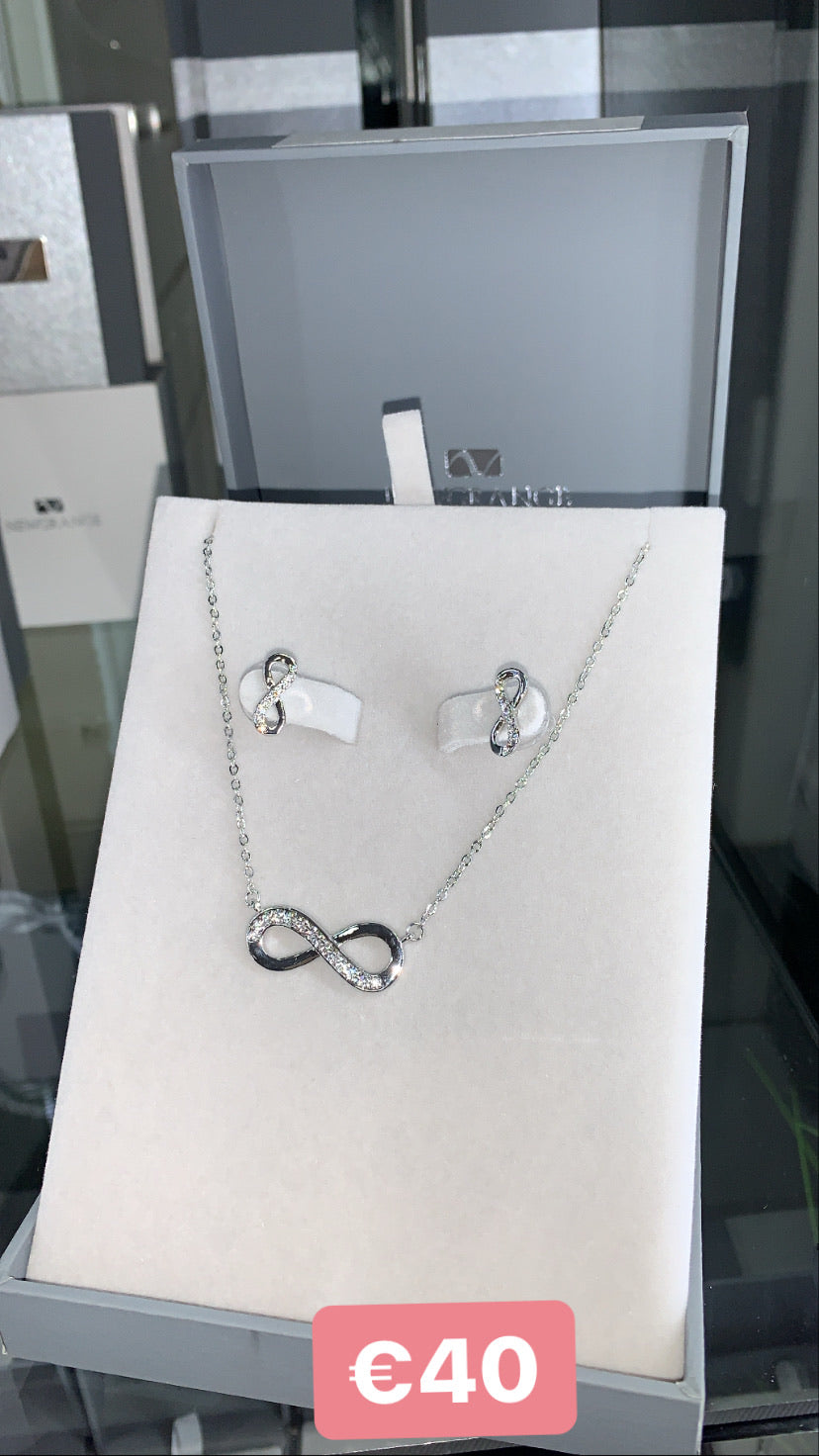 Silver Infnity Necklace & Earring Set - The Gift & Art Gallery