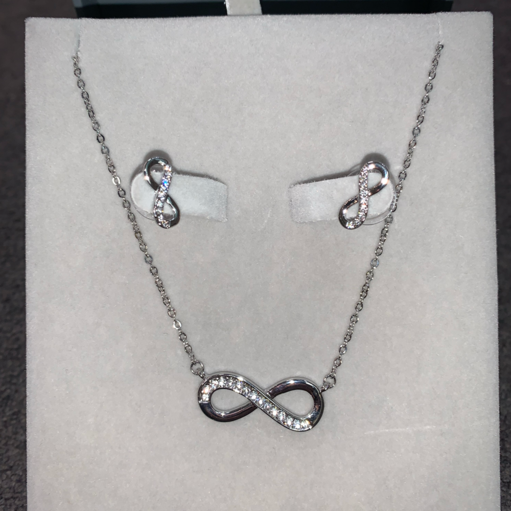 Silver Infnity Necklace & Earring Set - The Gift & Art Gallery