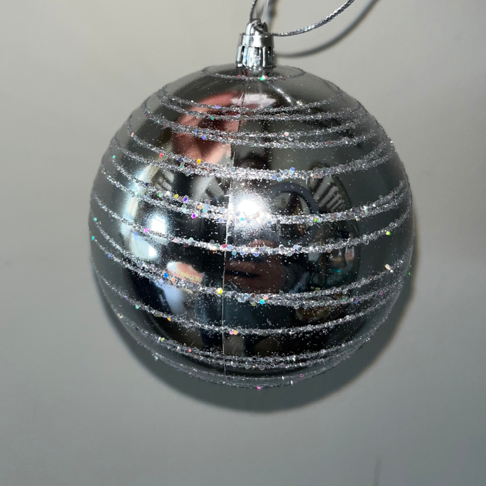 Horizontal Lines Christmas Bauble