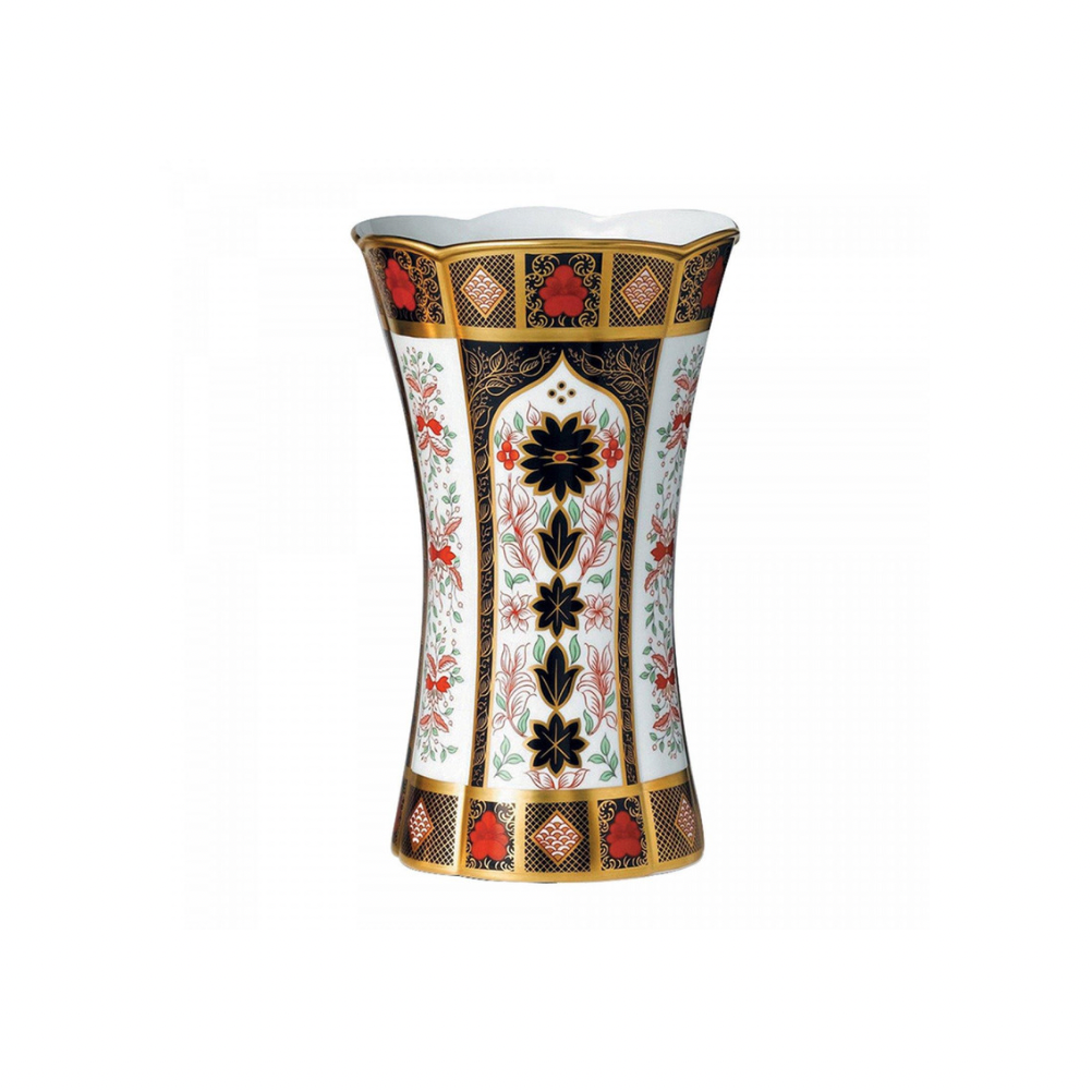 Old Imari Solid Gold Band Column Vase