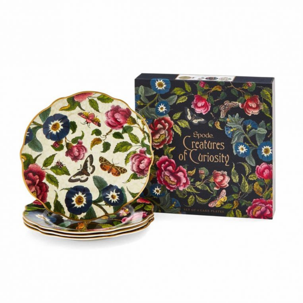 Creatures of Curiosity Set of 4 Dessert Plates - The Gift & Art Gallery