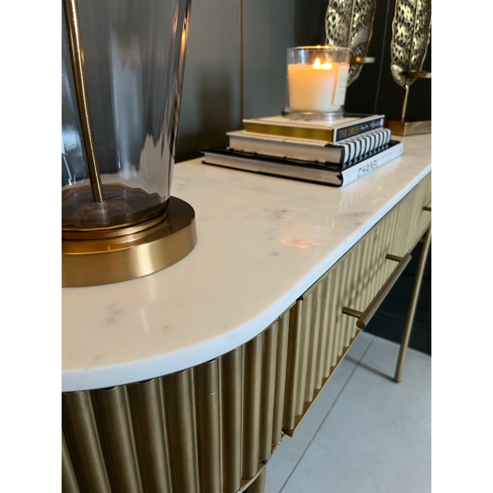 Marble Console Table Two Drawer - The Gift & Art Gallery