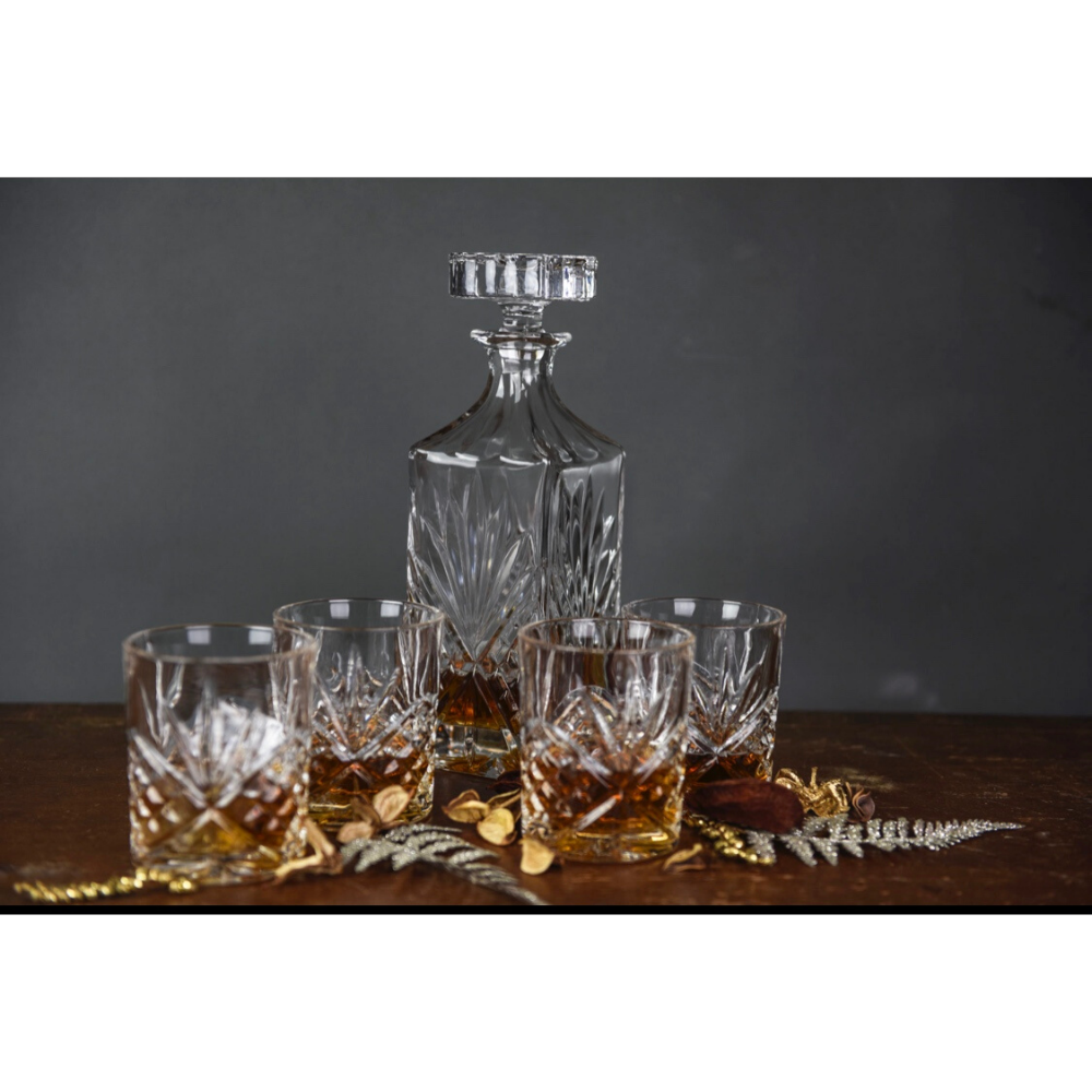 Trinity Whiskey Decanter and 4 Glasses