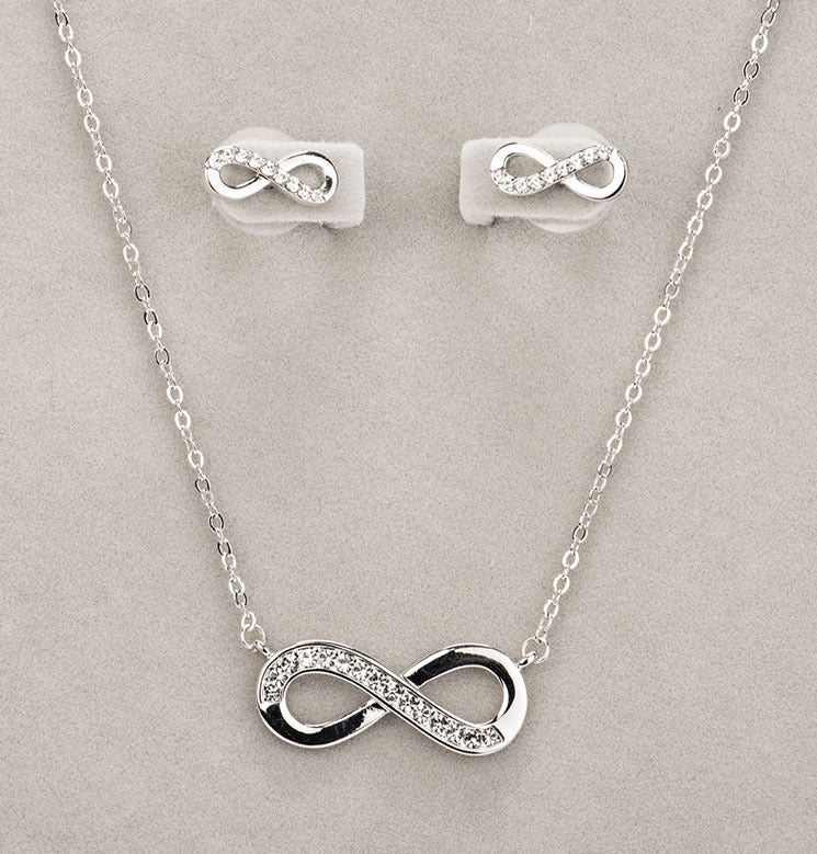 Silver Infnity Necklace & Earring Set - The Gift & Art Gallery