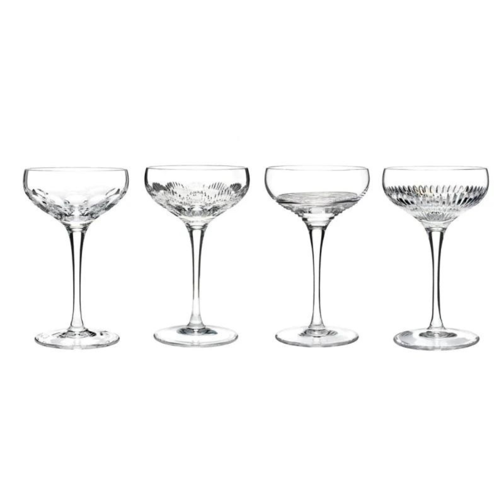 Mixology Set of 4 Clear Champagne Coupe - The Gift & Art Gallery
