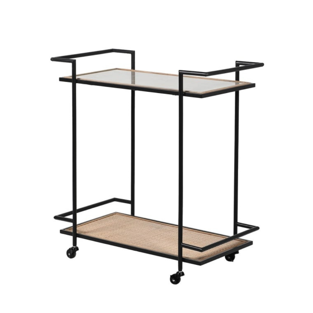 Rattan & Iron Trolley - The Gift & Art Gallery