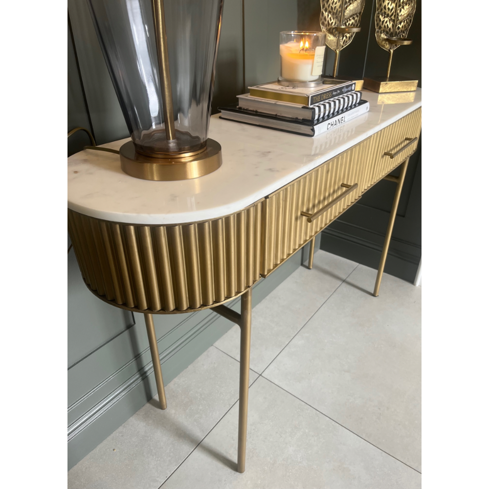 Marble Console Table Two Drawer - The Gift & Art Gallery