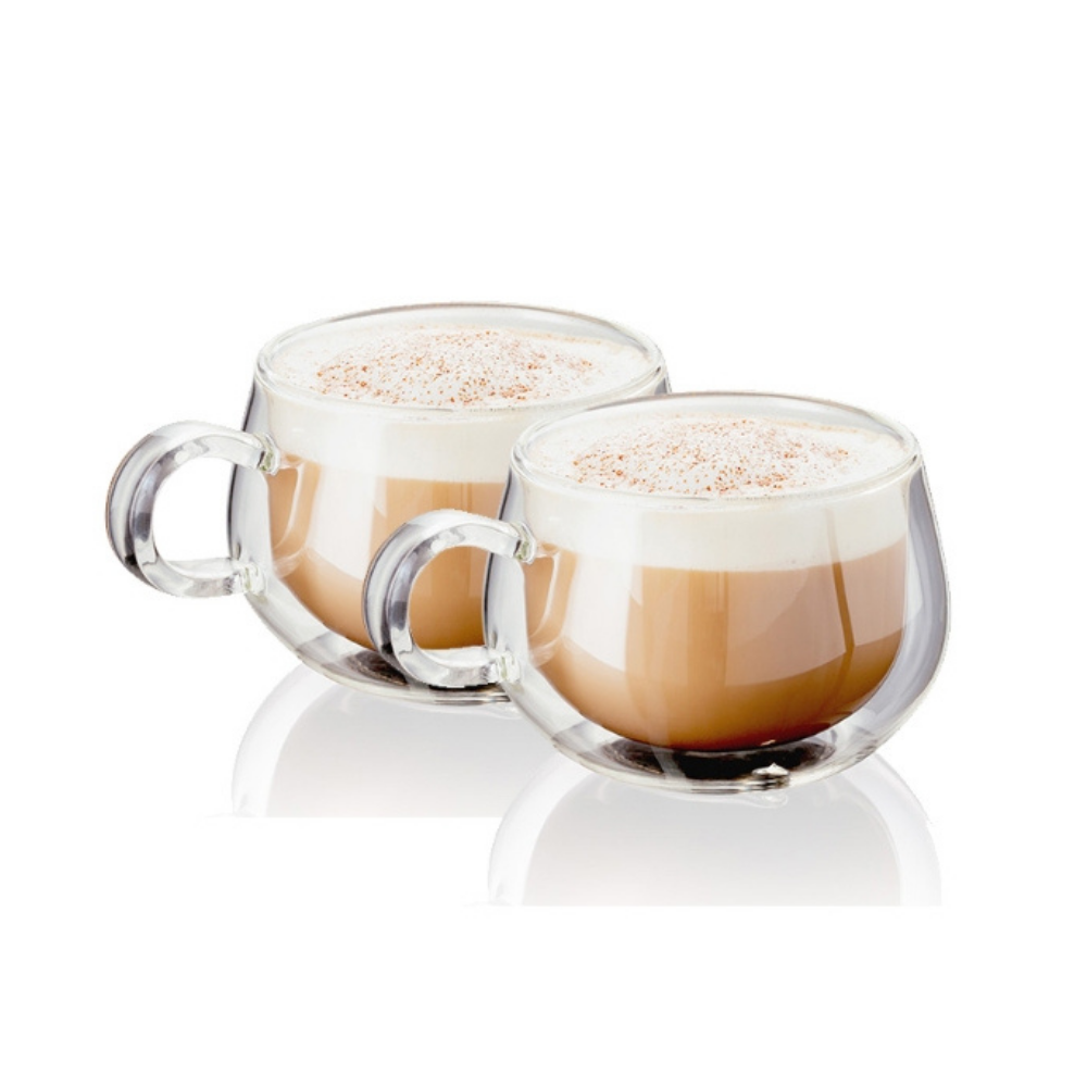 Double Walled Cappuccino Glasses - Set of Two - The Gift & Art Gallery