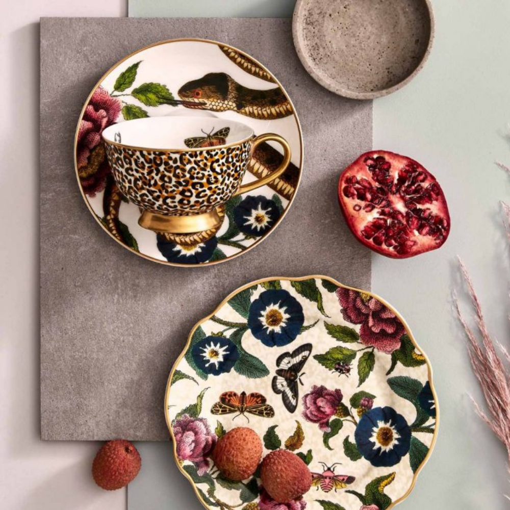 Creatures of Curiosity Leopard Print Coupe Teacup & Saucer - The Gift & Art Gallery