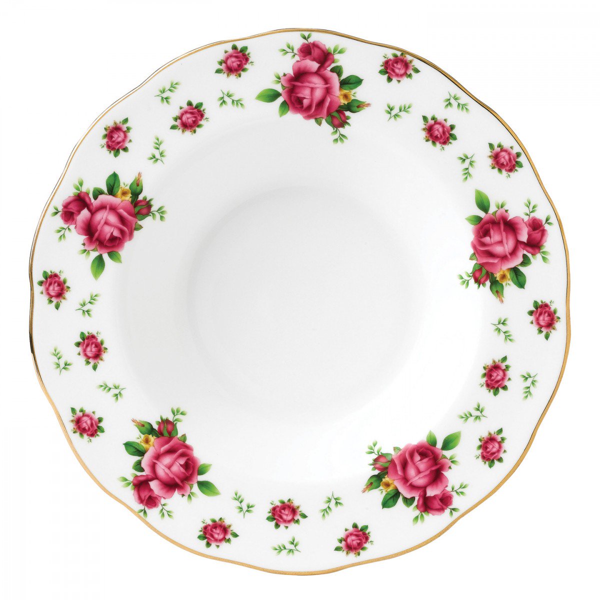 New Country Roses White Vintage Rim Soup 24CM - The Gift & Art Gallery
