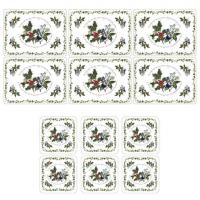 Pimpernel- The Holly & The Ivy - Placemats Set of 6 and 6 free coasters