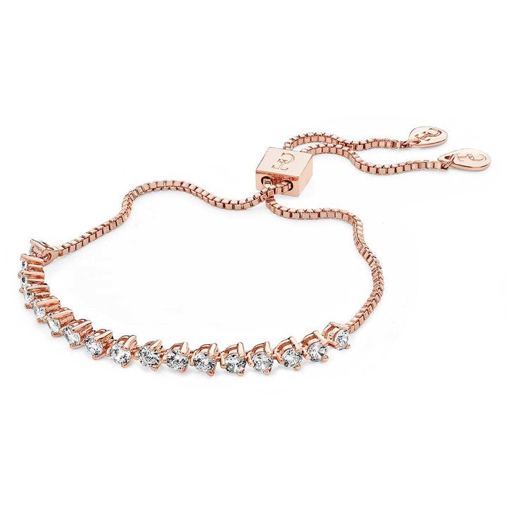ROUND TENNIS BOLO BRACELET ROSE GOLD