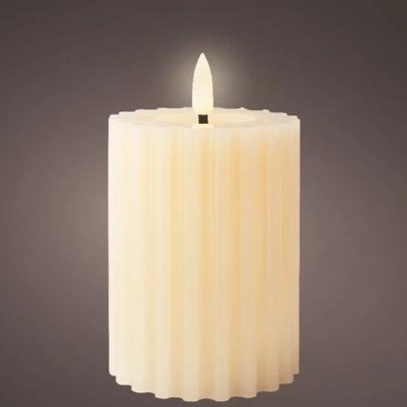 Carved LED Wax Church Candle
