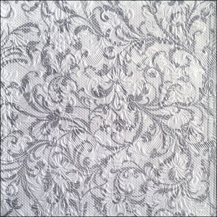 Elegance Damask white/silver