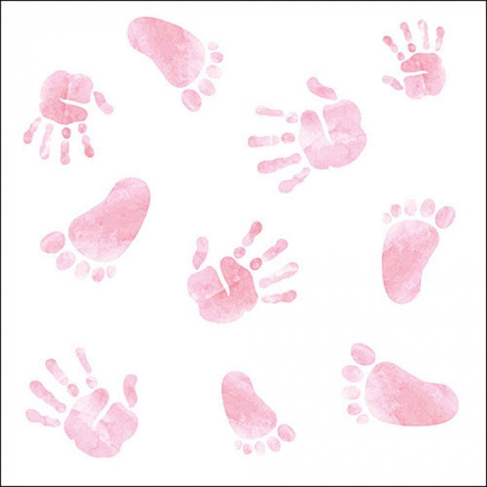 Hands and feet pink Napkin