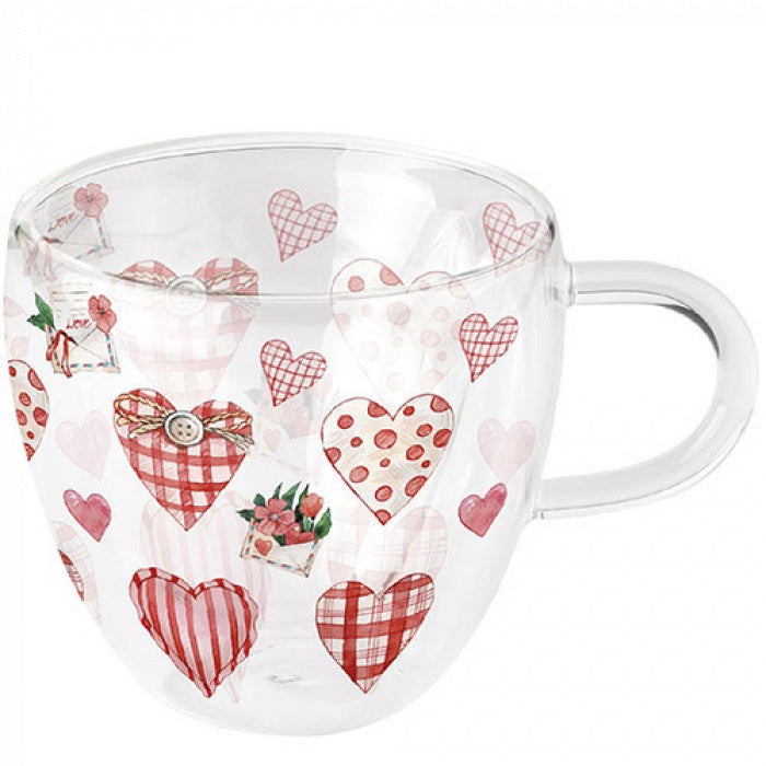 Lovely Hearts Double-walled glass 0.2 L