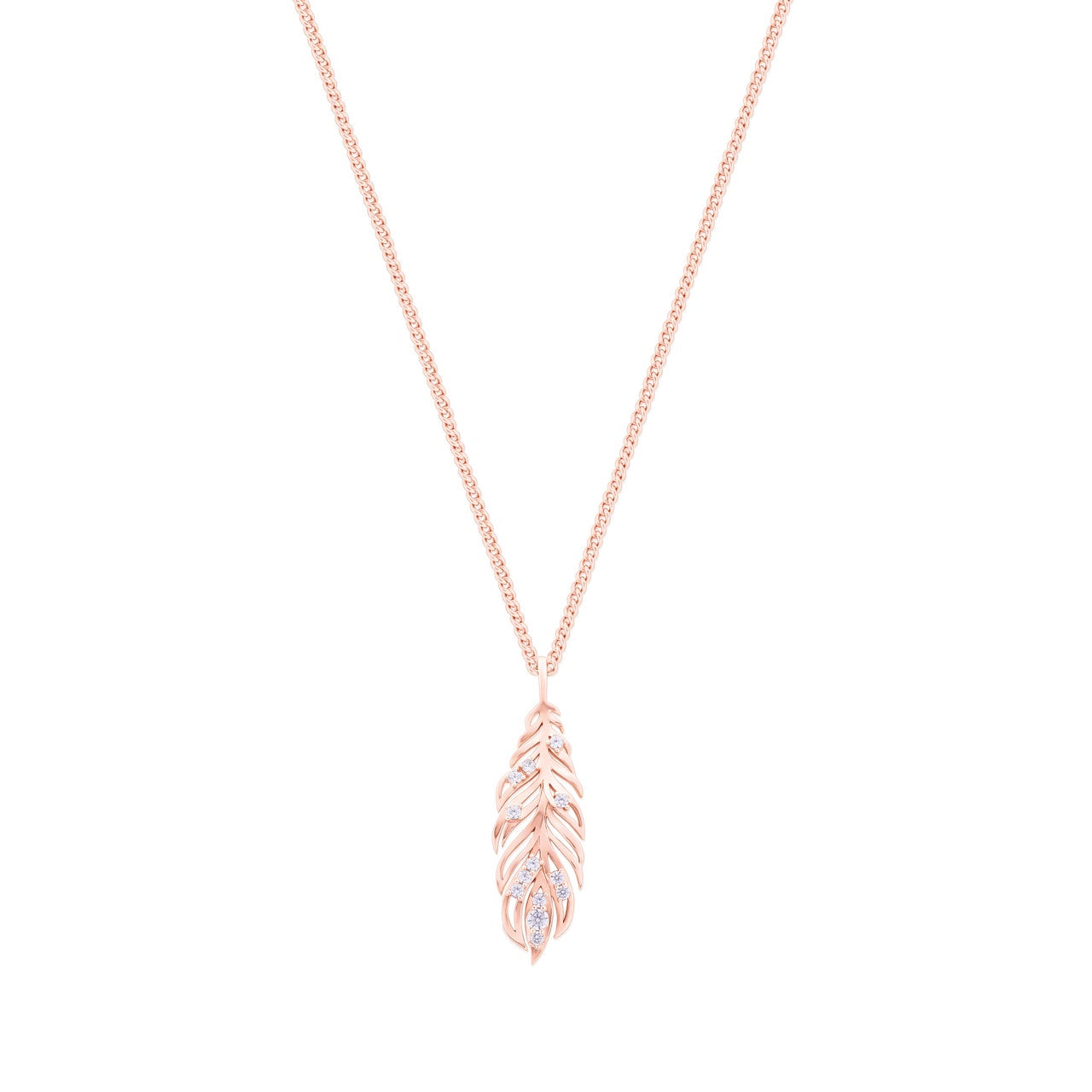 Feather Pendant Rose Gold