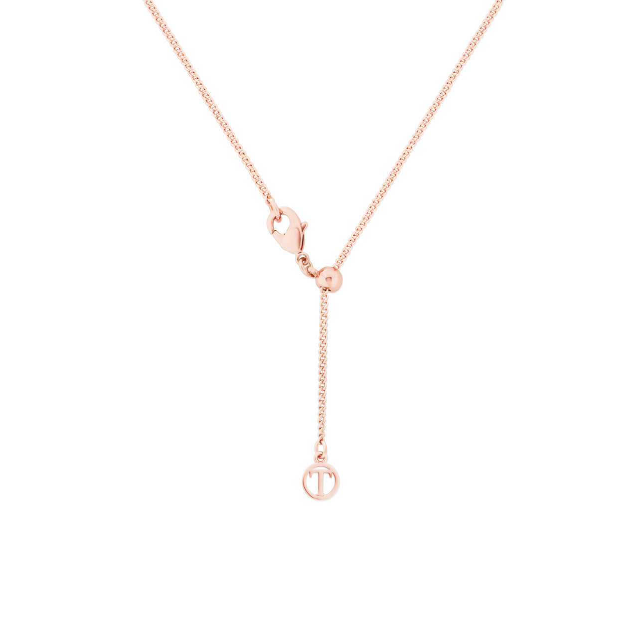Cz Set Circle & Bar Pendant Rose Gold