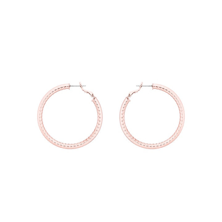 TC HOOP SILK THREAD EARRINGS ROSE GOLD