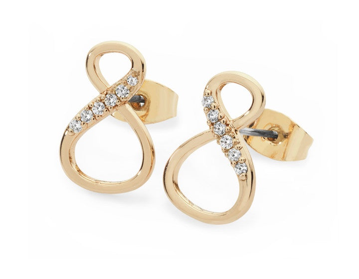 8 SHAPE INFINITY STUD EARRINGS GOLD