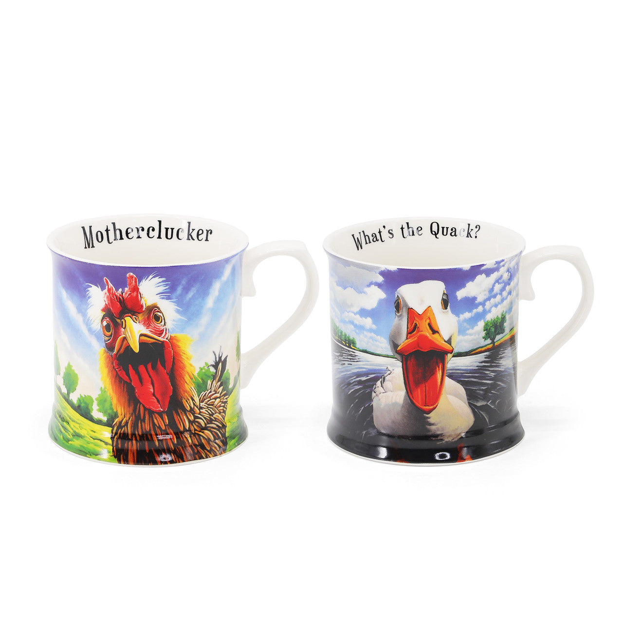 Beyond the Herd Set of 2 Tankards (Duck & Hen)