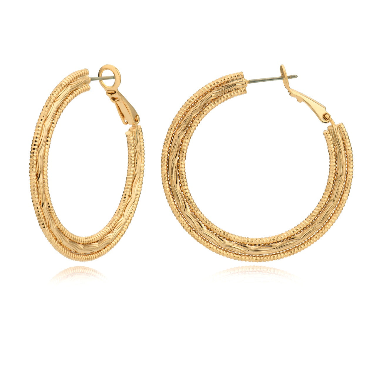 Intricate Gold Hoop Earrings