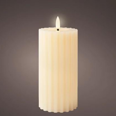Carved LED Wax Church Candle