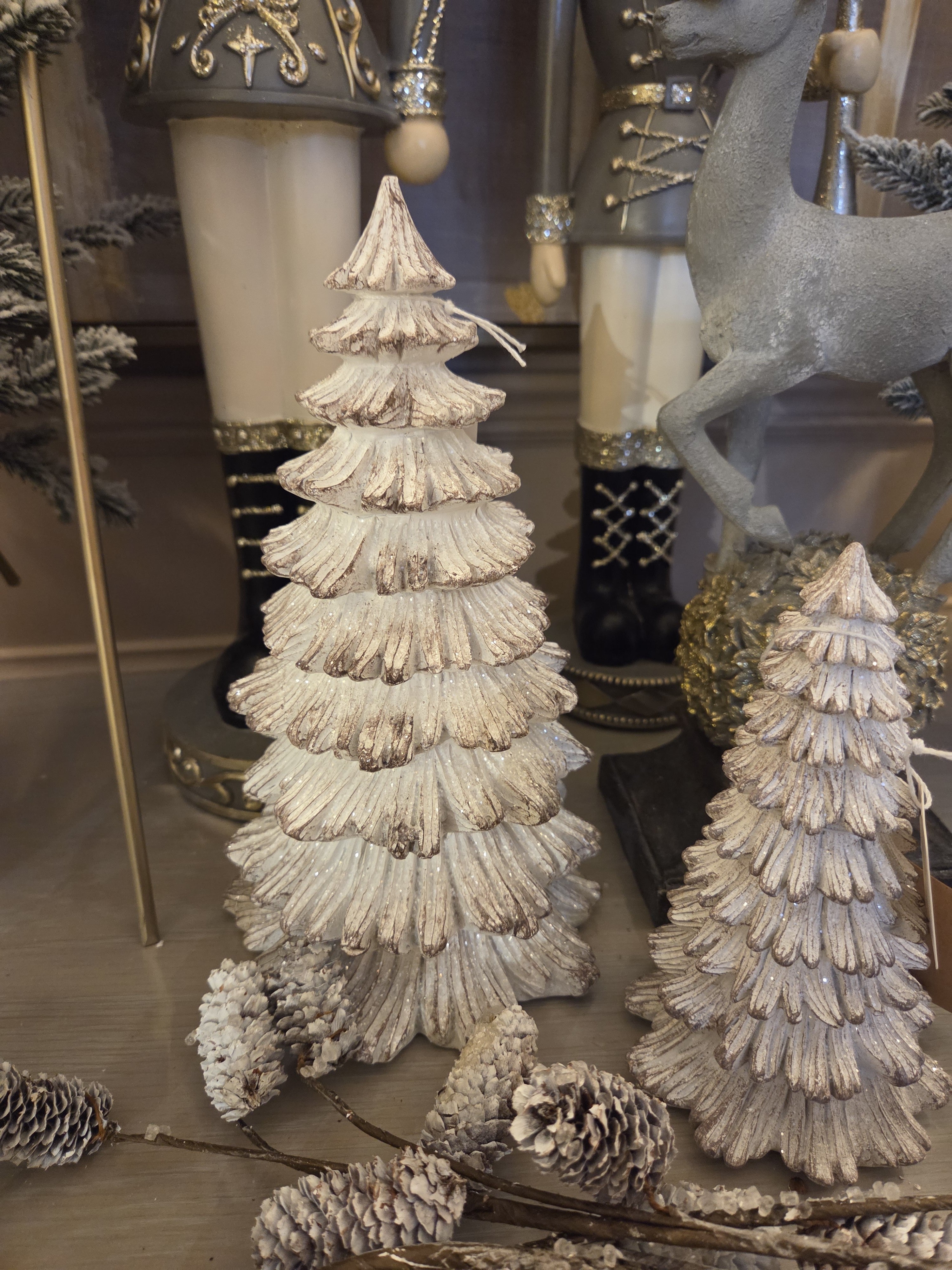 Large Snowy Fir Tree Sculpture