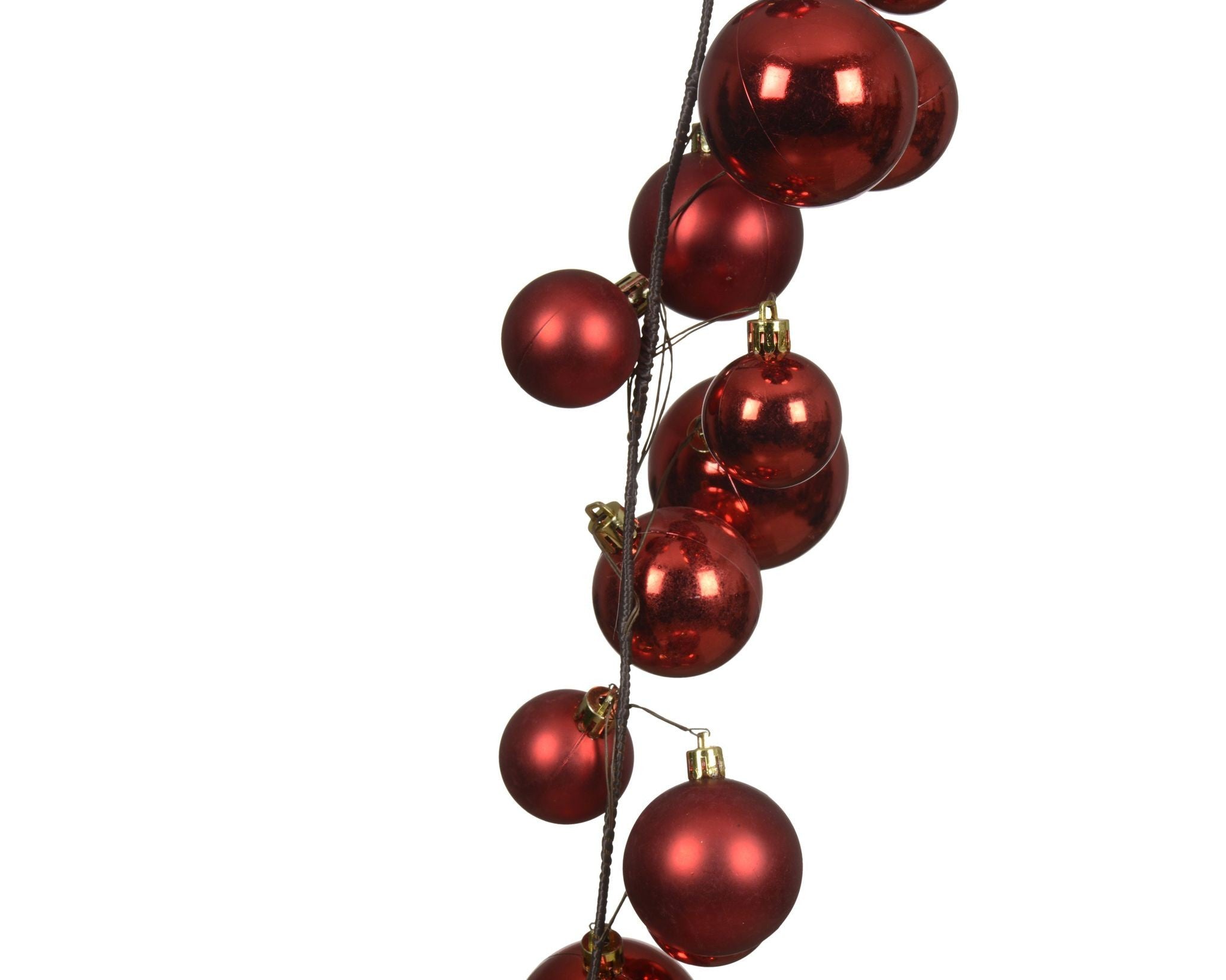 Red Shatterproof Bauble Garland 10cm