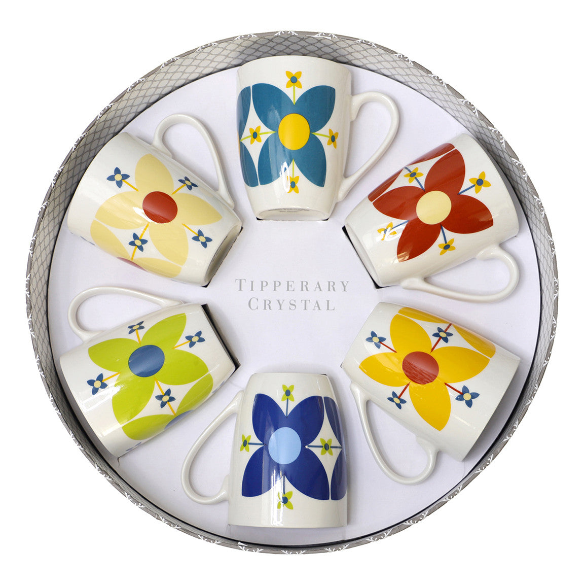 Star Flowers Mugs Set/6