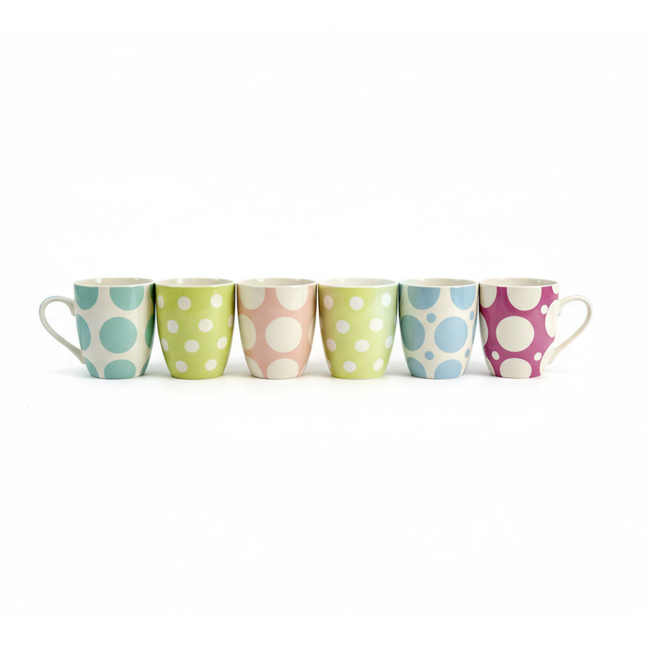 Coloured Spot Mugs Set/6