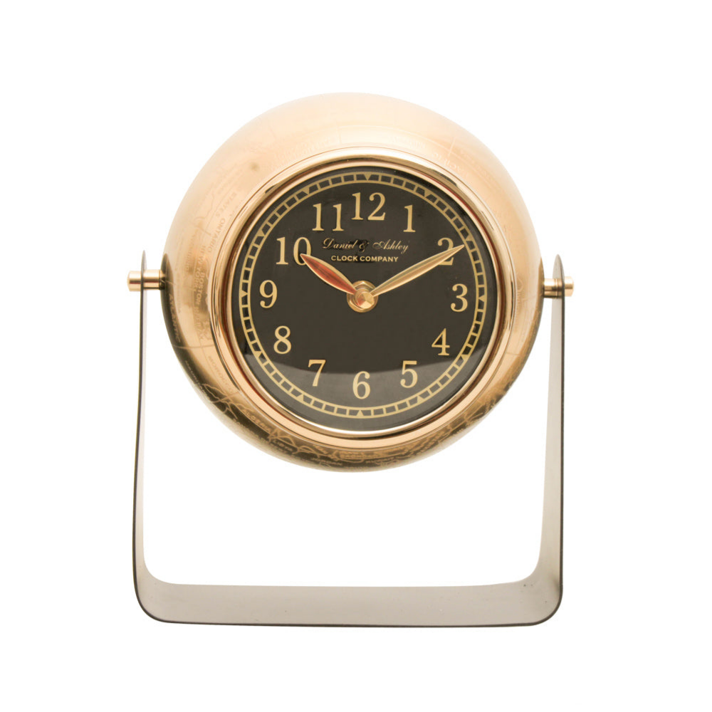 Daniel & Ashley Mantel Clock, Ant Brass 21cm