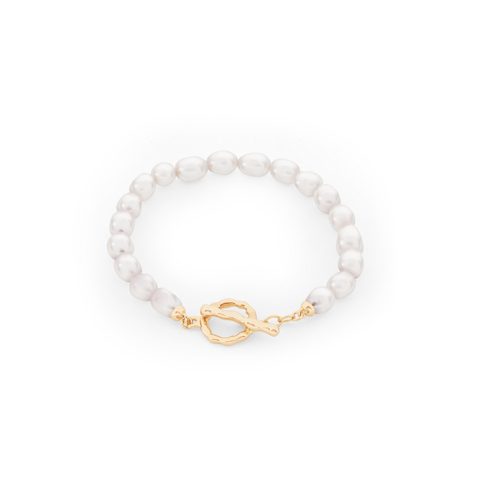 Natural Pearl Bracelet, Gold - The Gift & Art Gallery