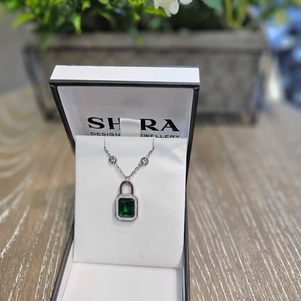 Emerald Lock Necklace