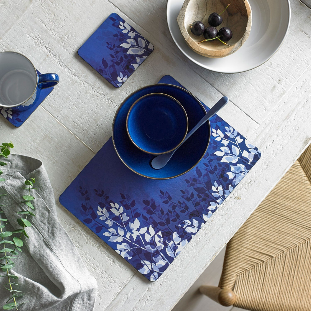 Blue Foilage Placemats, Set of 6 - The Gift & Art Gallery
