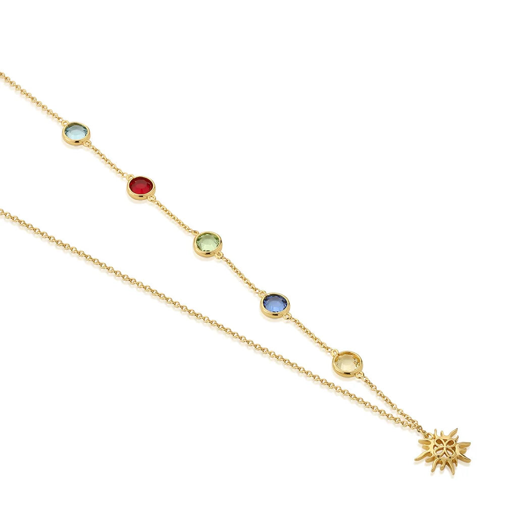 Necklace with Multi Coloured Stones