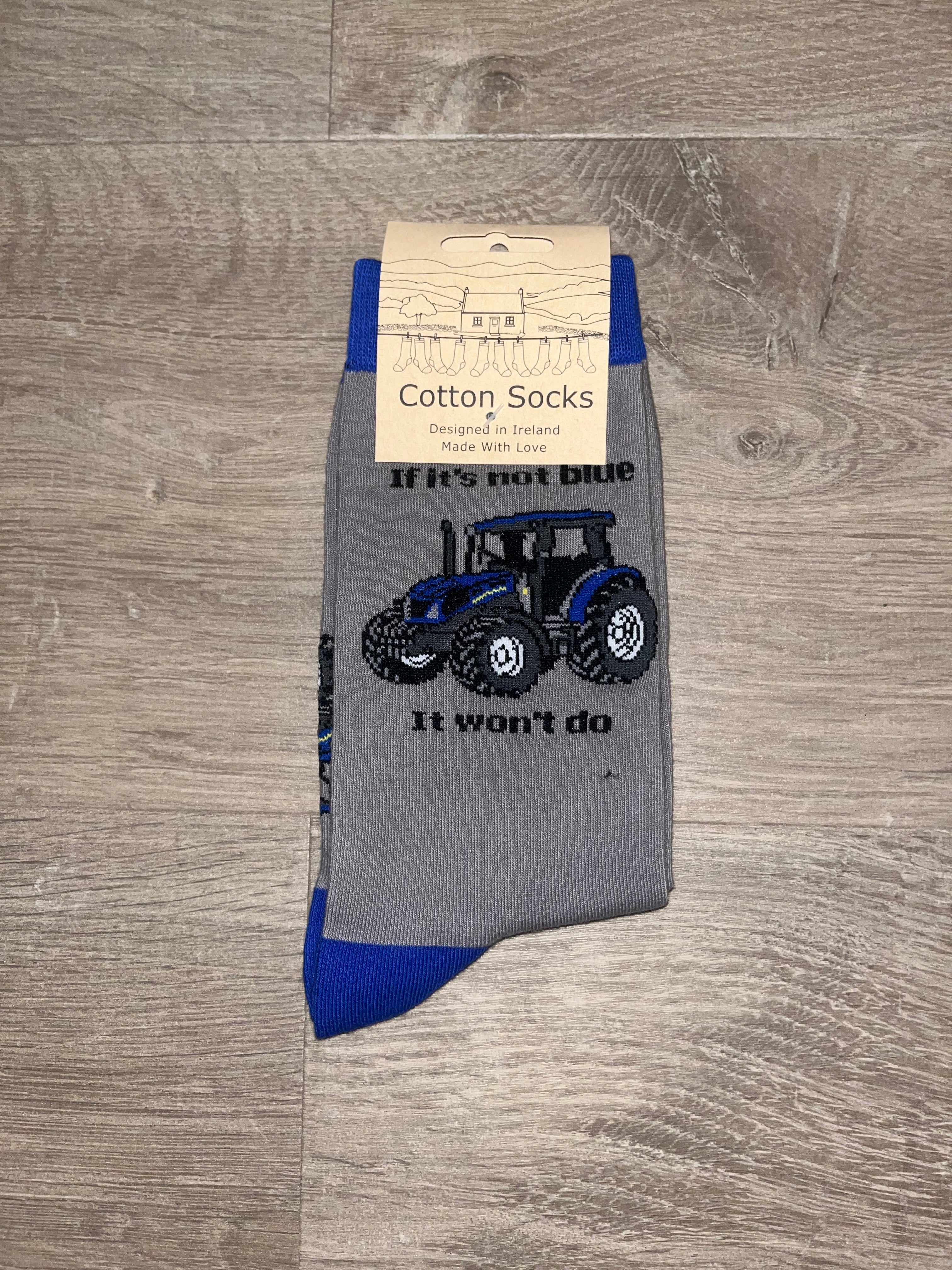 Tractor Socks - Blue