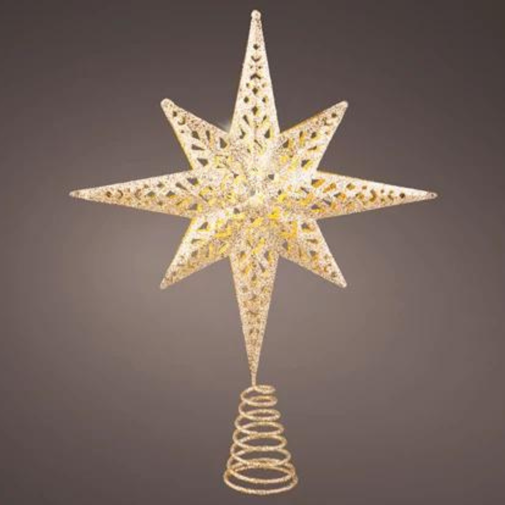 LED Tree Topper Star, Gold