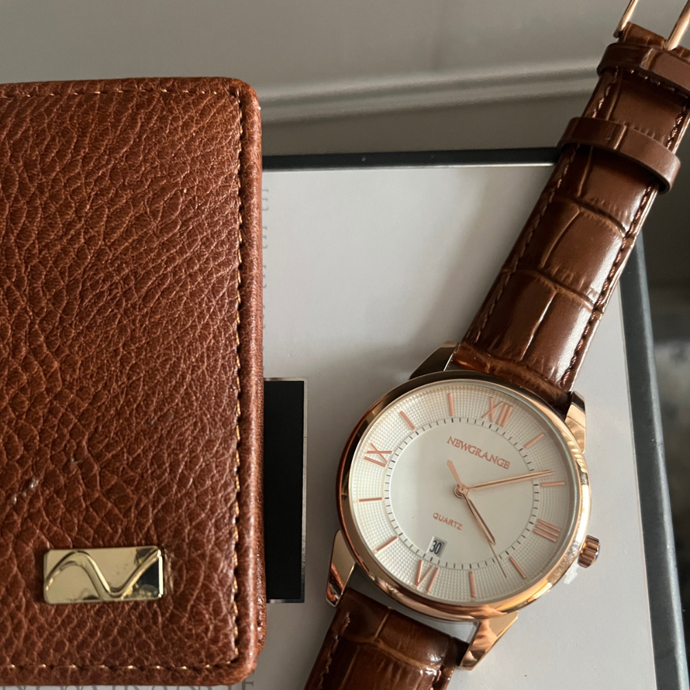 Watch & Wallet Gift Set - Brown