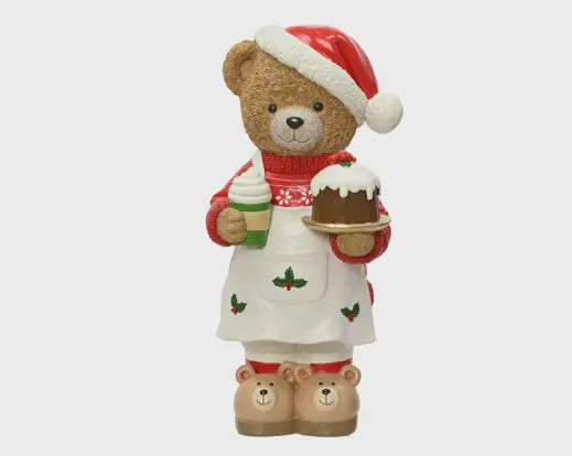 Large Standing Bear with Cake