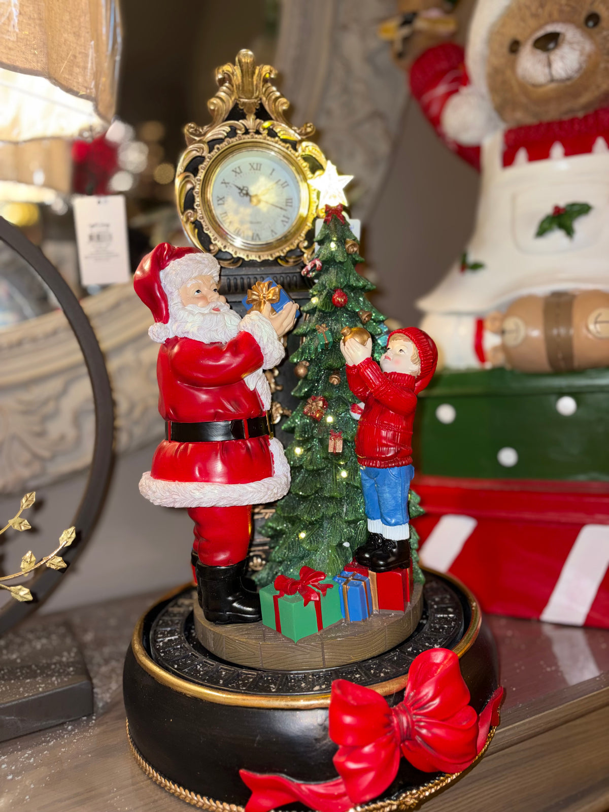 Grandfather Clock with Santa