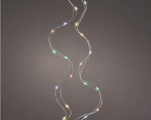 Micro LED String Battery Clear Wire 100L Multi