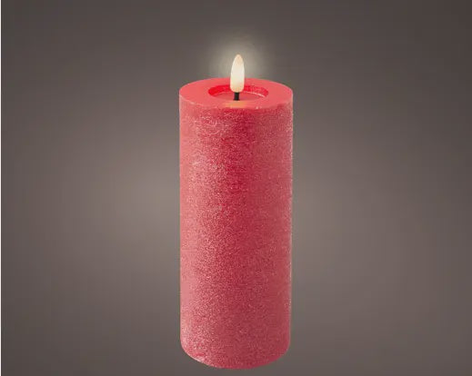 Red LED Wick Candle 19cm