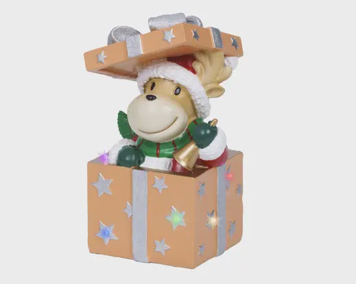 LED Flashing Reindeer in Present