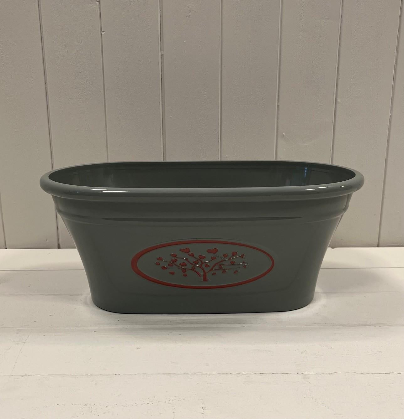 Grey Round Loveheart Planter Through Recycled Plastic